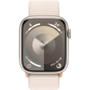 Apple Watch Series 9 | GPS + Cellular 45mm Starlight Case & Starlight Sport Loop | Starlight Sport Strap