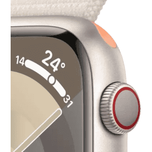 Apple Watch Series 9 | GPS + Cellular 45mm Starlight Case & Starlight Sport Loop | Starlight Sport Strap