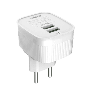 Salpido GD-WC02 12W Quick Charge Smart Chip Inside Dual USB Port Home | 5V/2.4A Wall Charger | White