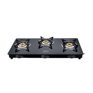Impex Specta 3B Ignite Glass Top | 3 Burner Stove | Black