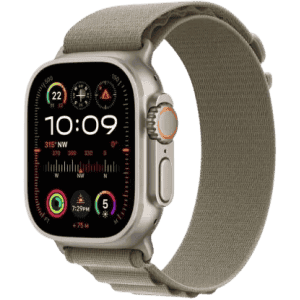 Apple Watch Ultra 2 | GPS + Cellular 49mm Titanium Case with Olive Alpine Loop | Olive Green Strap