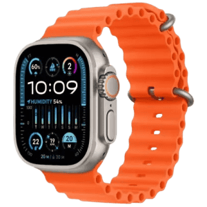 Apple Watch Ultra 2 | GPS + Cellular 49mm Titanium Case with Orange Ocean Band | Orange Strap