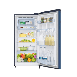 Samsung 198L Horizontal Curve Design One Door Refrigerator- RR21A2G2YCU | Camellia Blue