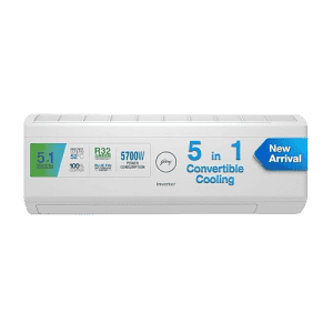 Godrej 1.7T SIC 20ITC3-WWA Ton 3 Star, 5-In-1 Convertible Cooling Inverter Split AC | White
