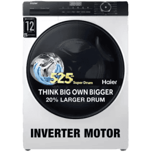 Haier HW80-IM12929C |Super Drum Inverter | Washing Machine Fully Automatic Front Load | 8 kg