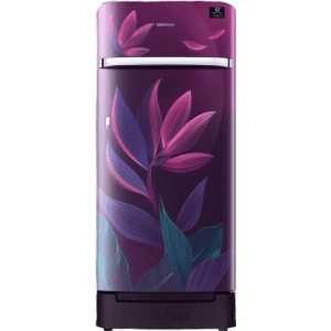 SAMSUNG 198 L Direct Cool Single Door 5 Star Refrigerator with Base Drawer | RR21T2H2W9R/HL | Paradise Purple