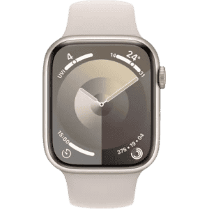 Apple Watch Series 9 | GPS + Cellular 41mm Starlight Case & Starlight Sport Band | Starlight Sport Strap