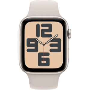 Apple Watch SE GPS + Cellular 44mm Starlight Case & Starlight Sport Band | Starlight Sport Strap
