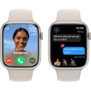Apple Watch Series 9 | GPS + Cellular 41mm Starlight Case & Starlight Sport Band | Starlight Sport Strap