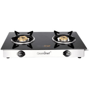 Greenchef NAMO Series Glass Manual Gas Stove | 2 Burners