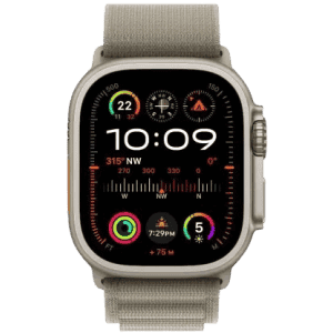 Apple Watch Ultra 2 | GPS + Cellular 49mm Titanium Case with Olive Alpine Loop  Large  | Olive Green Strap