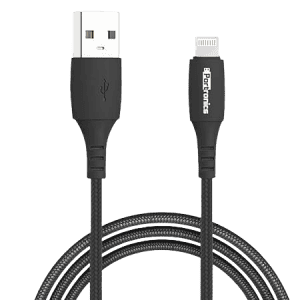Portronics Konnect A POR-1171 1M 8 Pin USB Cable with PVC Heads | Black