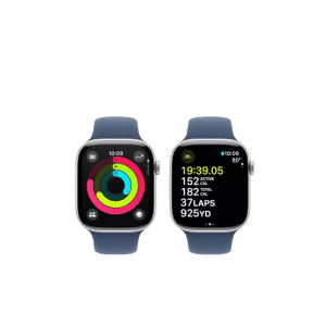 Apple Watch Series 10 | GPS | Cellular | 46mm | S/M |  Silver Aluminium Case With Sport Band | Denim Strap | MWY03HN/A