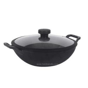 Meyer 48187-C Cast Iron Deep Kadai With Lid | 20cm |