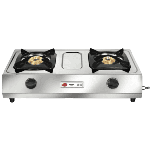 Pigeon Maxima Stainless Steel Manual Gas Stove | 2 Burners