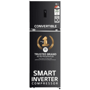 LG 343 L Frost Free Double Door Refrigerator | 3 Star | Ebony Sheen | GL-T382TESX