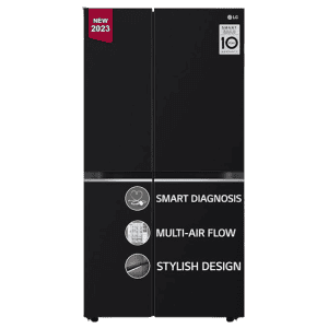 LG 655 L Frost Free Inverter Side by Side Refrigerator  | GL-B257HWBY | Express Freezing | Multi Air-Flow) | Western Black |