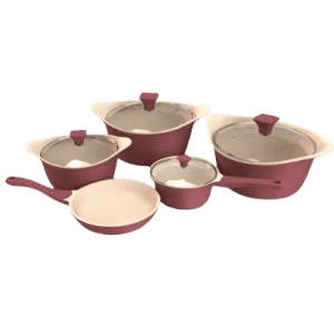 IMPEX RUBY 9PCS Aluminium | Diecast | Nonstick Cookware Set  Aluminium