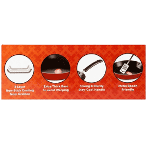 Pigeon Non Stick Storm Fry Pan 240 IB | Code-14039 | 22 cm | Red