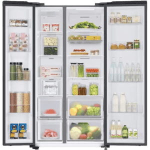 SAMSUNG 653 L Frost Free Side by Side 5 Star Refrigerator | RS76CG8115B1HL | Black Matt