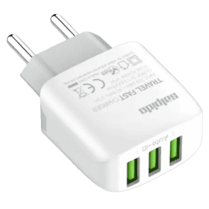 Salpido 17 W 3.4 A Multiport Mobile Charger with Detachable Cable | White