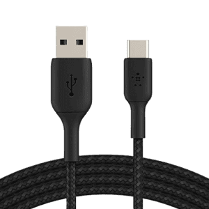 Belkin Data Cable | Type C | Tough Unbreakable Braided Nylon Cable | 1 Meter | Black