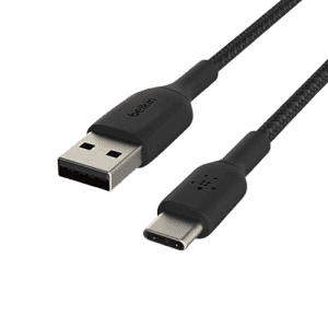Belkin Data Cable | Type C | Tough Unbreakable Braided Nylon Cable | 1 Meter | Black