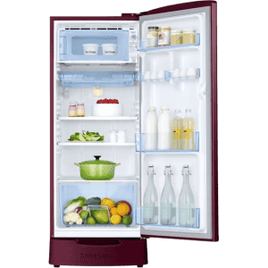 Samsung  Direct Cool Single Door Refrigerator |183 L | 4 Star | Himalayan Poppy Red | RR20C1824HN/HL