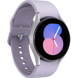 SAMSUNG Watch 5 40mmSuper AMOLED displayBluetooth calling & body composition tracking | Silver with purple strap