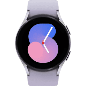 SAMSUNG Watch 5 40mmSuper AMOLED displayBluetooth calling & body composition tracking | Silver with purple strap