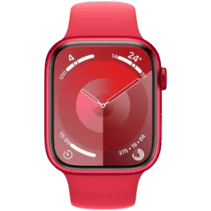 Apple Watch Series 9 | GPS 45mm RED Case & RED Sport Band | Red Strap
