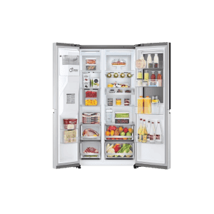 LG | 630 L | 3 Star | Side-by-Side Refrigerator |  InstaView | Noble Steel |  GL-X257ABS3