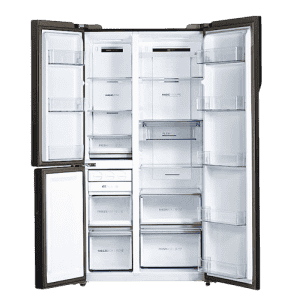 Haier | HRT-683KG | 628L | Frost Free Inverter Triple Door Side by Side Refrigerator | Black Glass