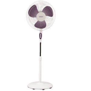 USHA MIST AIR DUOS 400 mm Silent Operation 3 Blade Pedestal Fan | WHITE AND PURPLE