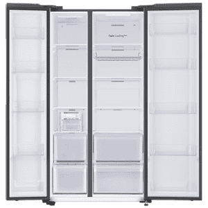 SAMSUNG 653 Litres 3 Star Auto Defrost Side by Side Refrigerator with Twin Cooling Plus | RS76CB811333HL | Glam Deep Charcoal