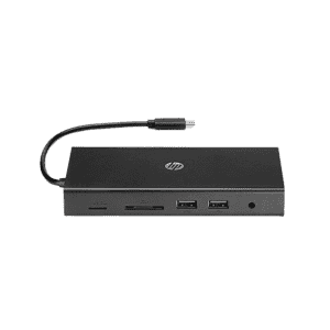 HP Travel USB-C Multi Port Hub Docking Station with USB-C, RJ-45, HDMI, SD and Micro SD Slots - 1C1Y5AA | Black