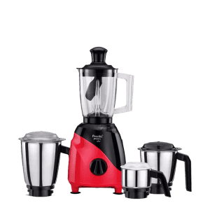 Preethi Peppy Plus MG 246 Mixer Grinder | 750 W | 4 Jars | Black, Red