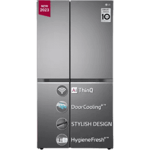 LG 655 L | GL-B257EPZX | Frost Free Side by Side Refrigerator with Smart Inverter Compressor | AI ThinQ (Wi-Fi) |  Door Cooling+ & Hygiene Fresh+ | Shiny Steel