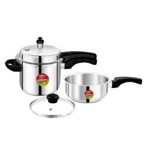Nolta Hamara Collection Stainless Steel Pressure Cooker 5L+3L