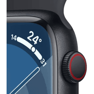 Apple Watch Series 9 | GPS + Cellular 45mm Midnight Case & Midnight Sport Band | Midnight Strap