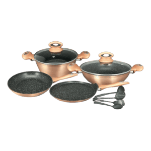 Impex GEM 4S Granite Coated Forged Nonstick Aluminium 10 Pcs Cookware Set (Suace Pan,Tawa Pan & Fry Pan)