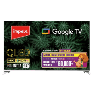 Impex 4K UHD Google QLED TV | 43 inches | Black | 43S4QLC2