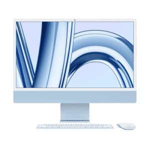 Apple 2023 iMac | MQRQ3HN/A | M3 chip with 8‑core CPU and 10‑core GPU | 8GB Unified Memory | 256GB | Blue