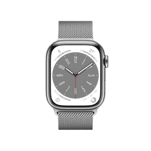 Apple Watch Series 8 | 45 mm | Silver Stainless Steel Case with Silver Milanese Loop (GPS + Cellular)