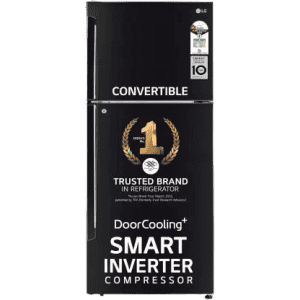 LG 1 Star Frost Free Double Door Convertible Refrigerator | Door Cooling | Inverter Compressor | Express Freeze | Multi Air Flow | 412 L | GL-T432AESR | Ebony Sheen