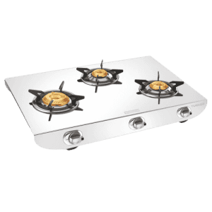 Vidiem Tusker Gas Stove | 3 Burner | Stainless Steel Manual | Silver