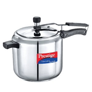 Prestige Nakshatra Alpha Pressure Cooker | 7 L | Stainless Steel Gas and Induction Compatible | Silver