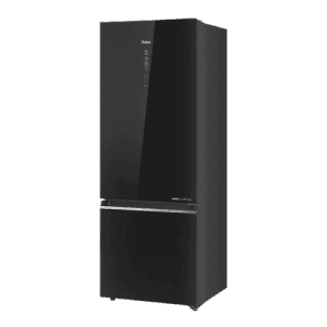 Haier 355L | 3 Star | Glass Finish Bottom Mounted Frost Free Double Door Refrigerator | Black