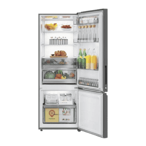 Haier 355L | 3 Star | Glass Finish Bottom Mounted Frost Free Double Door Refrigerator | Black