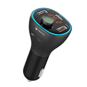 Portronics Auto 15 Bluetooth - FM Transmitter in-Car Radio Adapter for Hands-Free Calling | Black